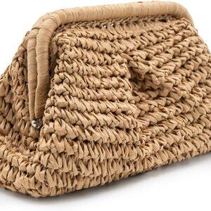 Straw Clutch Purses - Woven Crossbody Bags for Women - Beach Handbags with Cloud